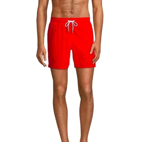 LANDS’ END Men’s Swim Trunks SIZE Large Lined Inside/Side Pockets Drawstring NEW - Picture 1 of 10